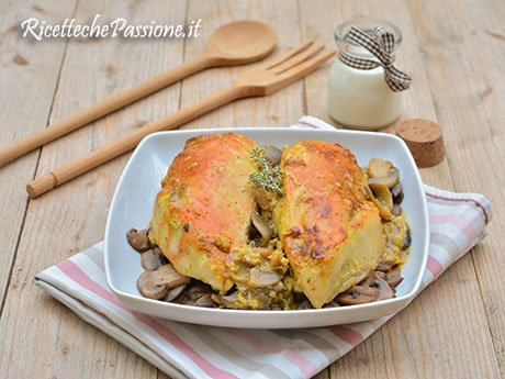 Arrosto di pollo ai funghi