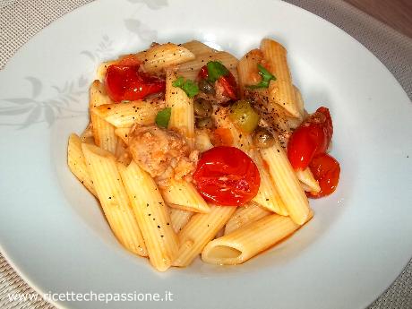 Penne Tonno Pomodorini Capperi