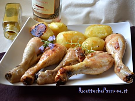 Pollo e Patate Arrosto al Vino