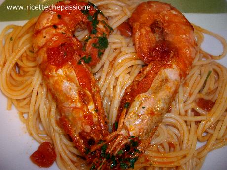 Spaghetti Pomodoro e Gamberoni