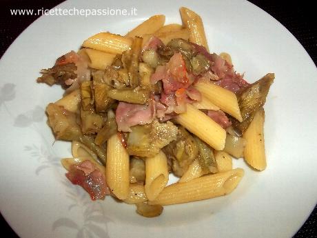 Penne con Carciofi e Pancetta